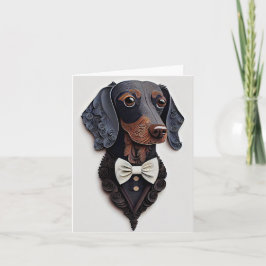 bowtie Dachshund-hälsningskort Kort