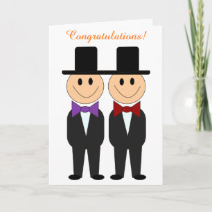 Bowtie Grooms Gay Bröllop Card Kort