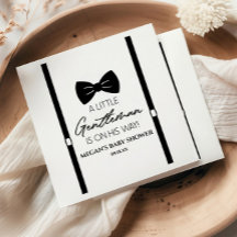 Bowtie Suspenders A Little gentleman Baby Shower