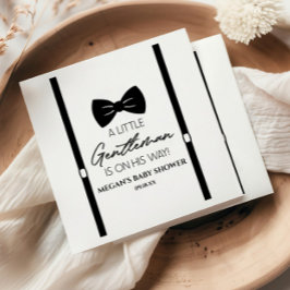 Bowtie Suspenders A Little gentleman Baby Shower Pappersservett