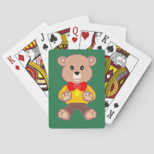 Bowtie Teddybjörn på grönt Casinokort
