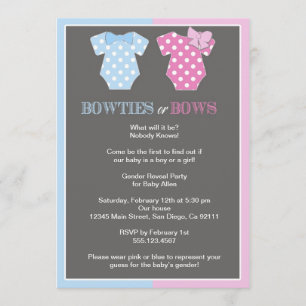 Bowties eller pilbågegender avslöjer Invitaition Inbjudningar