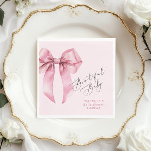 Bowtiful Baby Rosa Bow Baby Shower Pappersservett