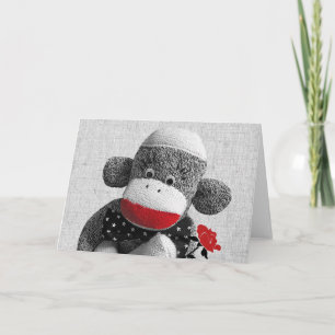 Bowty-hälsningskortet Sock monkey Kort