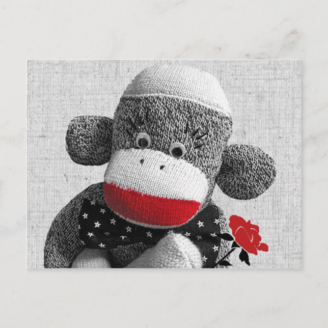 Bowty Sock monkey vykort (Framsida)