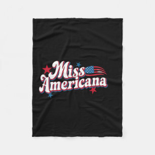 Box Amerika 4:e juli Miss Americana Retro Fleecefilt