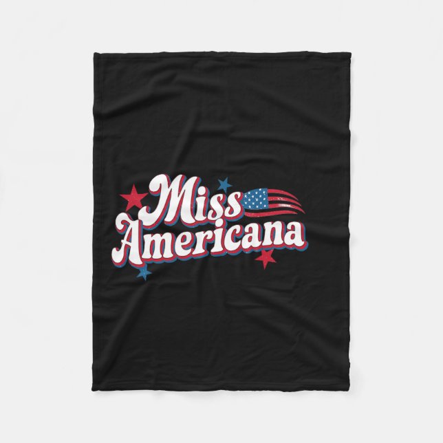 Box Amerika 4:e juli Miss Americana Retro Fleecefilt (Framsidan)