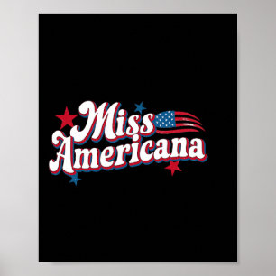 Box Amerika 4:e juli Miss Americana Retro Poster