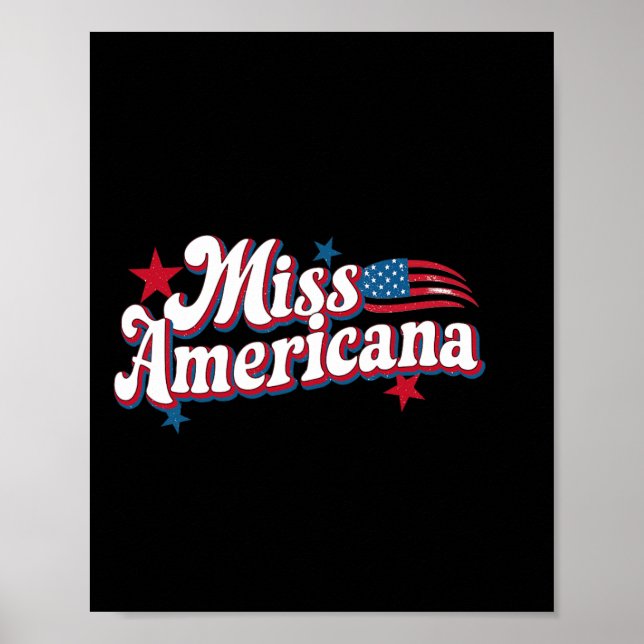 Box Amerika 4:e juli Miss Americana Retro Poster (Framsidan)