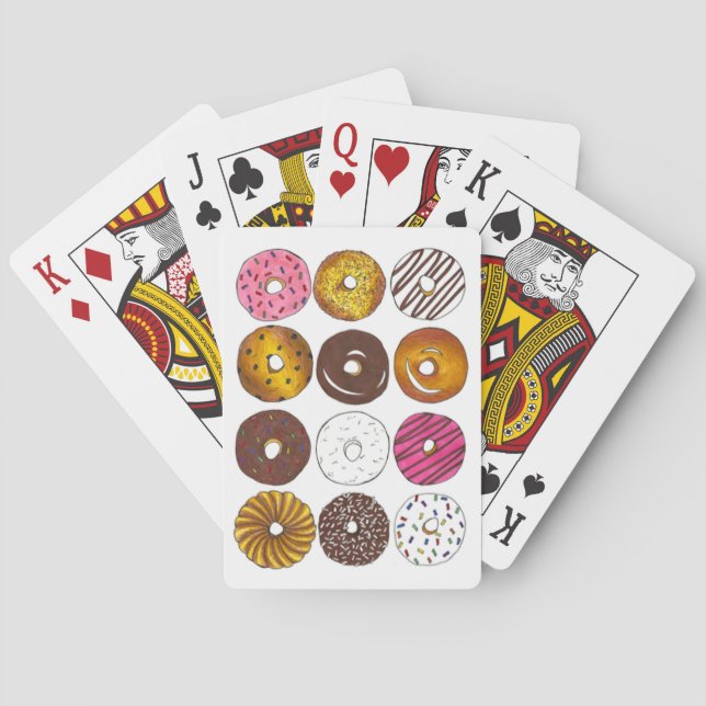 Box Donuts Dozen Doughnut Donut Food Cards Casinokort (Baksidan)
