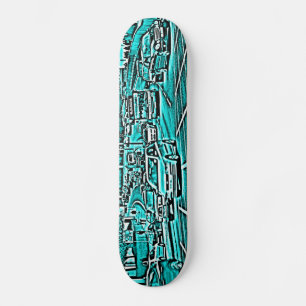 Box Junction in Cyan Skateboard Bräda 20,5 Cm