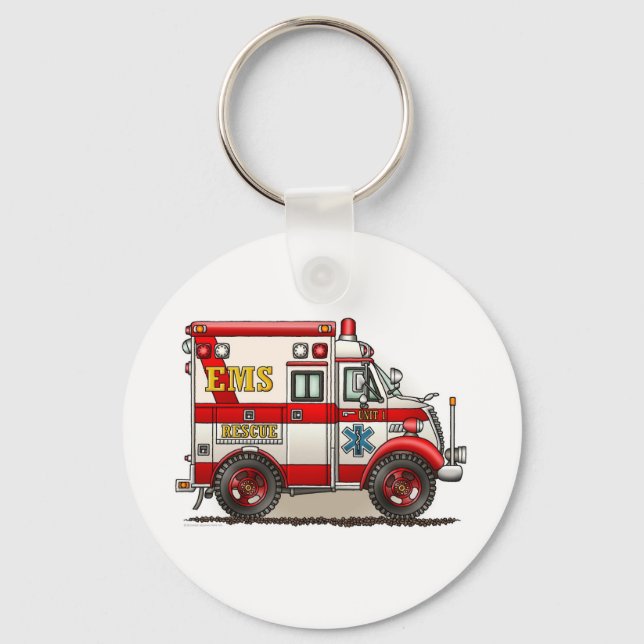 Box Lastbil Ambulance Keychain Nyckelring (Framsida)