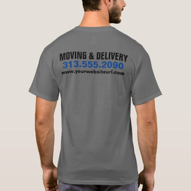 Box Lastbil Flytta Hauling Delivery Service Compan T Shirt (Baksida)