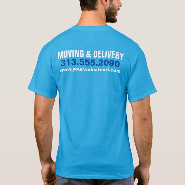 Box Lastbil Flytta Hauling Delivery Service Compan T Shirt (Baksida)