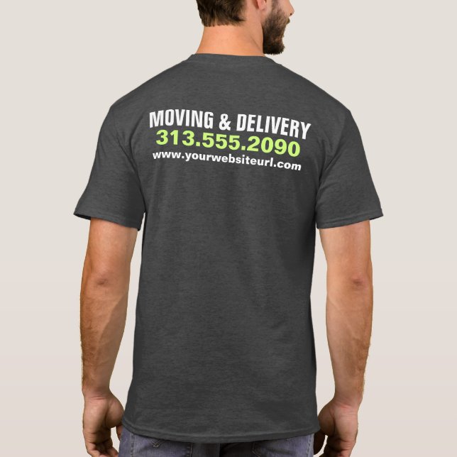 Box Lastbil Flytta Hauling Delivery Service Compan T Shirt (Baksida)