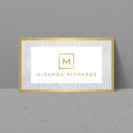 Box Logotyp Monogram med Elegant Snakeskin Print Visitkort