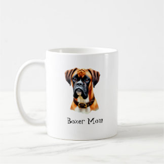 Box Mamma med Cute Boxer Ansikte Kaffemugg