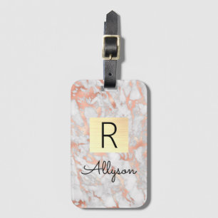 Box, Namn och Monogram, Guld, Marble Guld, Ro och Bagagebricka