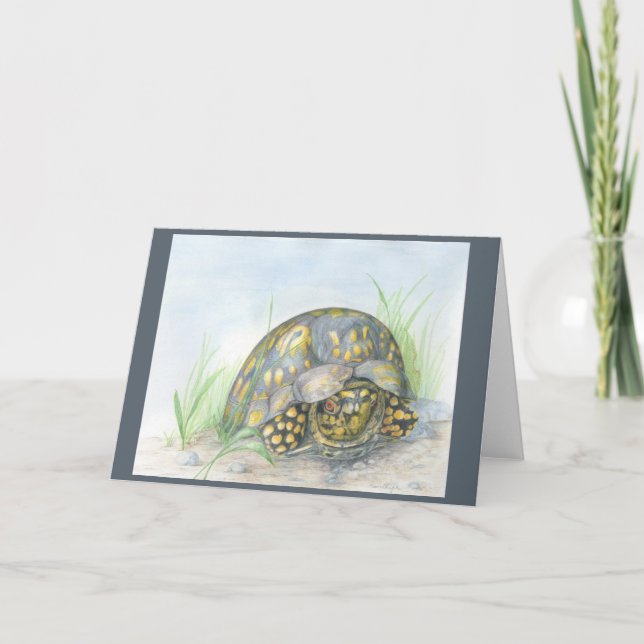 Box Turtle Greeting Card. Tom inuti. Kort (Framsida)