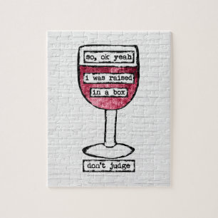 Box Vin Glass Jigszle Puzzle - Lustigt Vin Pussel