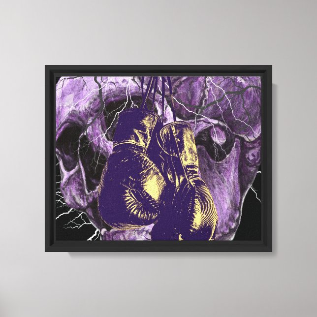 Boxa Skull med Blixt Wall Art Canvastryck (Framsida)