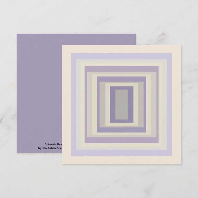 Boxad i Grått Lavender Geometric Design Kort (Fram/baksida)