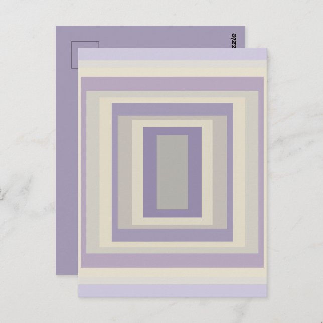 Boxad i Grått Lavender Geometric Design Vykort (Fram/baksida)
