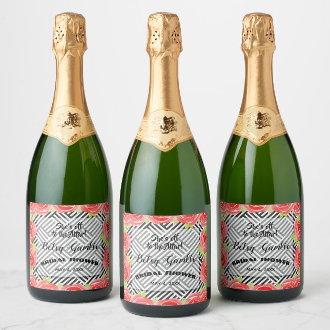 Boxade Stripes & Roses Derby Gnistrande Vin Etiket (Flaskor)