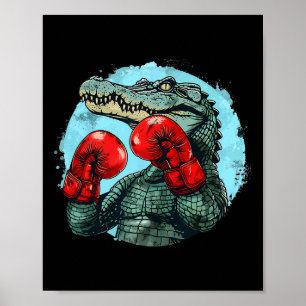 Boxande Björn Med Boxningshandskor Kickboxning Rol Poster