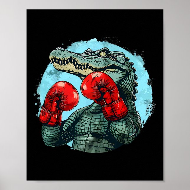 Boxande Björn Med Boxningshandskor Kickboxning Rol Poster (Framsidan)