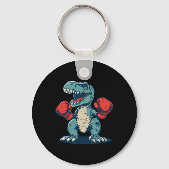 Boxande dinosaurie boxare dino kickboxning T-Rex b Nyckelring (Framsida)