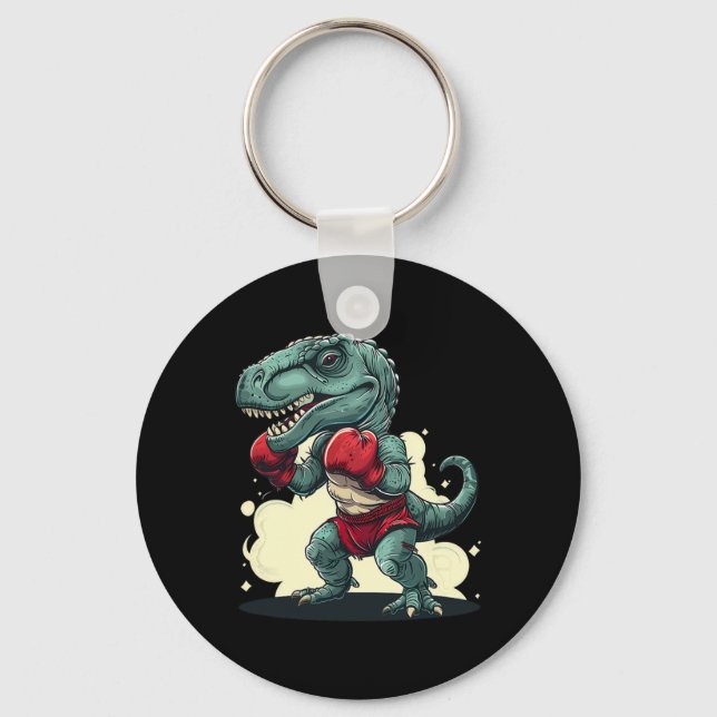 Boxande dinosaurie boxare Dino kickboxning T-Rex b Nyckelring (Framsida)