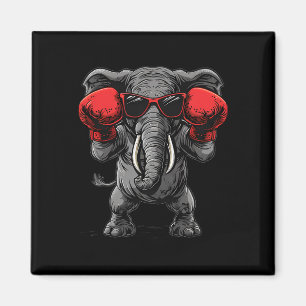 Boxande elefant med boxningshandskor kickboxning R Magnet