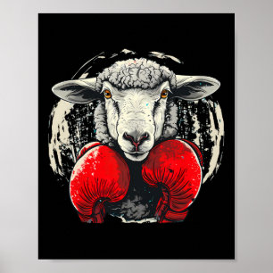 Boxande får med boxningshandskor Kickboxning Rolig Poster