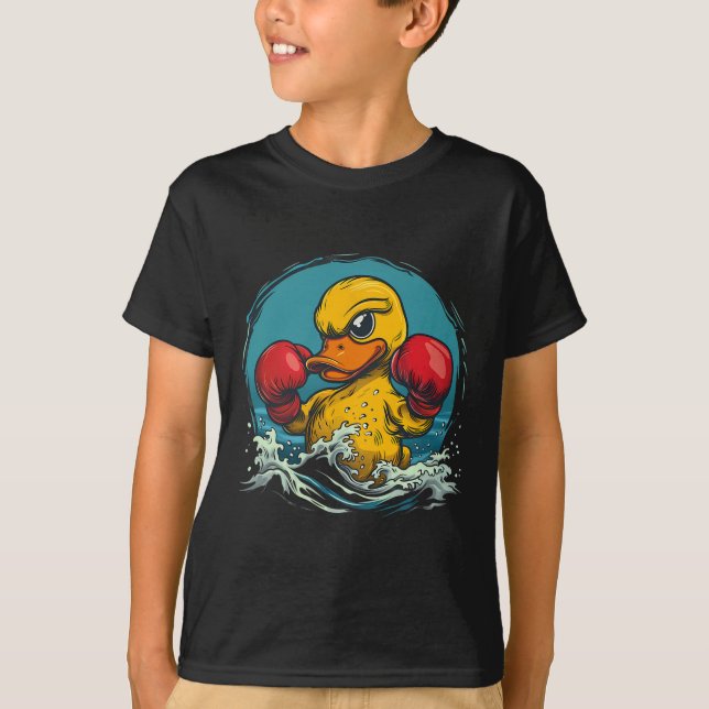 Boxande gummianka med boxningshandskor Kickboxning T Shirt (Framsida)