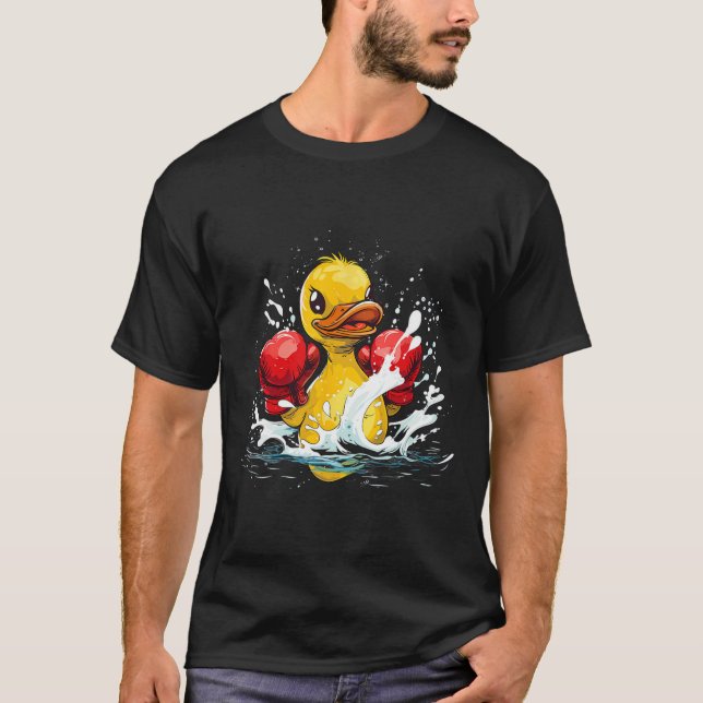 Boxande gummianka med boxningshandskor Kickboxning T Shirt (Framsida)