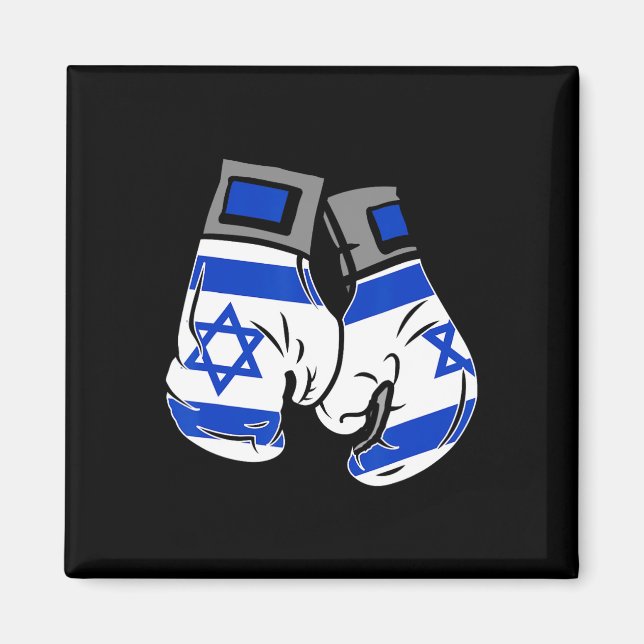 Boxande handsken med Israels Flagga Magnet (Framsidan)