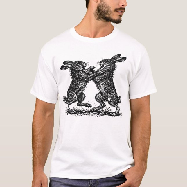 Boxande harar – spökskogen duell t shirt (Framsida)