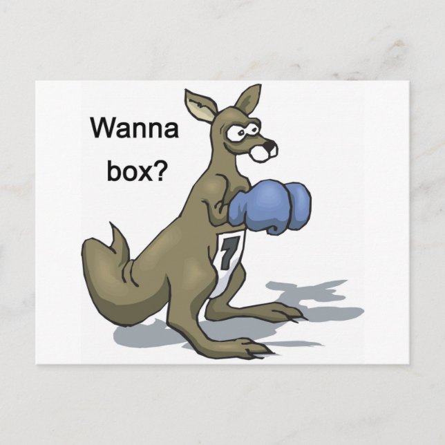 Boxande känguru vykort (Framsida)