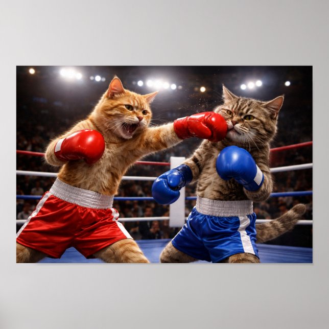 Boxande katter poster (Framsidan)