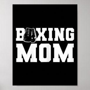 Boxande mamma stödjande och stolt boxande förälder poster