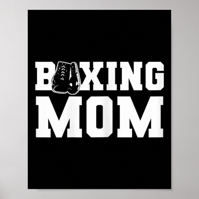 Boxande mamma stödjande och stolt boxande förälder poster (Framsidan)