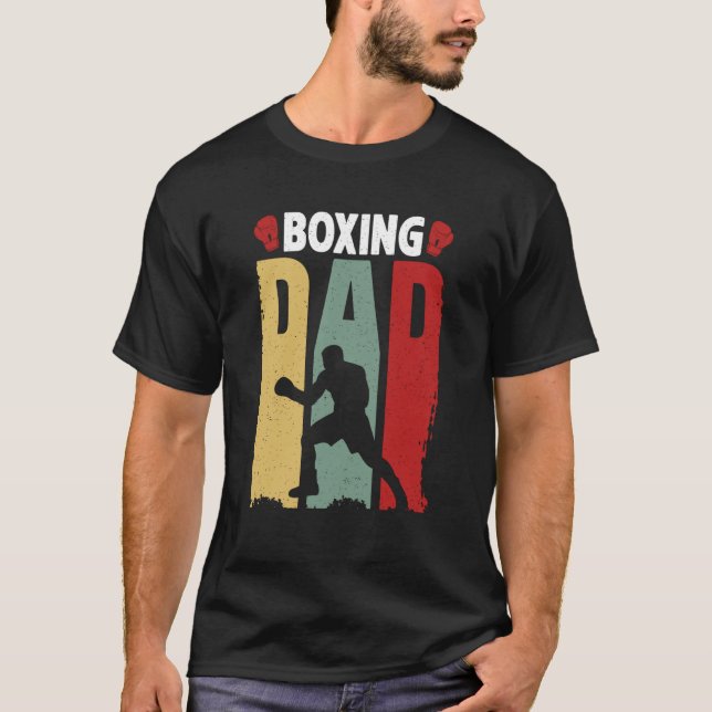 Boxande Pappa Retro Boxning Far T Shirt (Framsida)