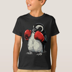 Boxande pingvin med boxhandskar kickboxning rolig t shirt