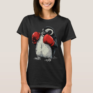 Boxande pingvin med boxhandskor kickboxning rolig t shirt