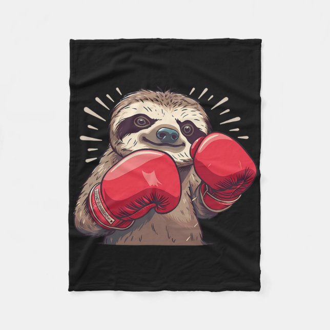 Boxande sengångare med boxhandskor kickboxning Rol Fleecefilt (Framsidan)
