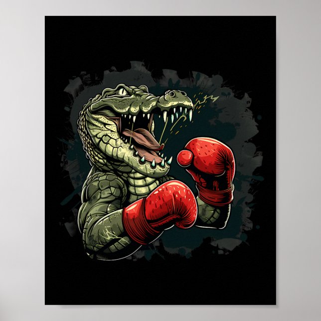 Boxar Björn Med Boxningshandskor Kickboxning Rolig Poster (Framsidan)