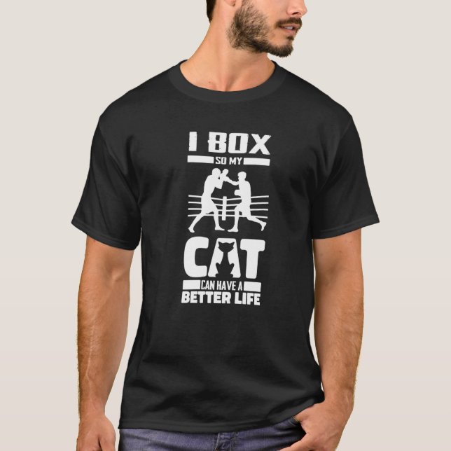 Boxar Cat Handskor Fighter Sparring Boxning T Shirt (Framsida)