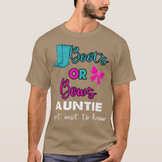 Boxar eller Bows Gender Reveal baby Auntie party M T Shirt