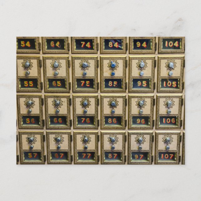 Boxar för kombinationslås för postkontor vykort (Framsida)